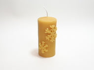 Beeswax snowflake pillar candle
